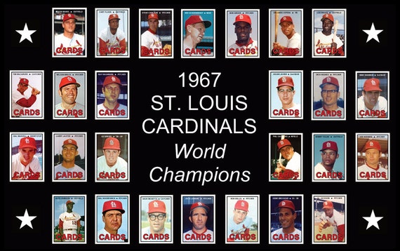 Items similar to 1967 St Louis Cardinals World Series Poster Unique Decor Collectible ...