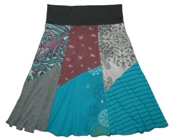 Upcycled T-Shirt Skirt Women's XS Small Repurposed Hippie Skirt Size 0 2 4 recycled t-shirt clothing Summer Skirt Twinkle Skirts Twinklewear