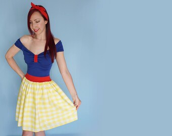 Snow White Dress - Snow White Costume - Disneybound Dress - Adult Costume - Snow White - Disneybounding - Yellow Gingham - Summer Clothes