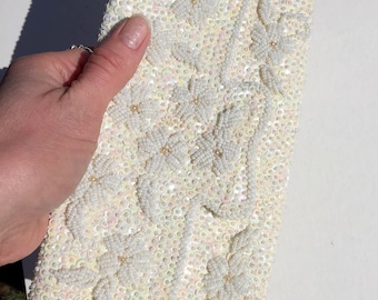 1960's Hand Beaded and Sequined Clutch Evening Bag