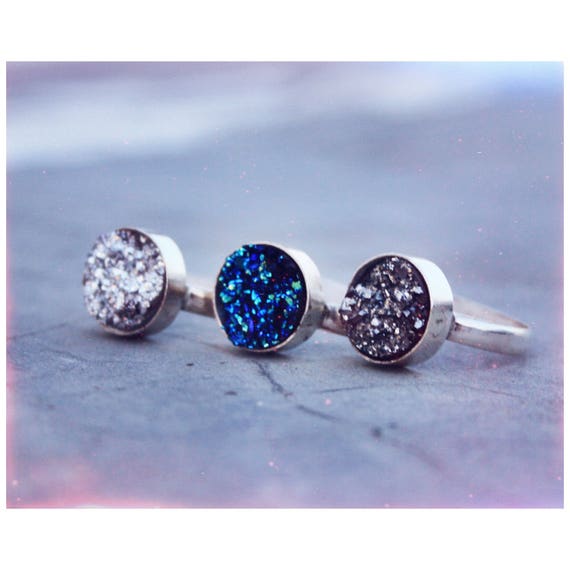 SILVER GALAXY RING - Glitter ring- Galaxy Ring- Festival- Moon Ring- Sterling Silver Ring- Handmade Crystal Ring- Limited Edition