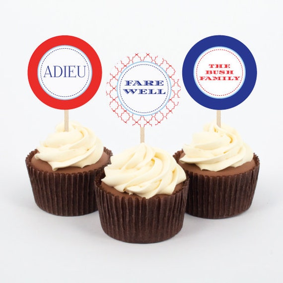 Going Away Party Printable Digital Party Circles or Cupcake Toppers -- MIrabelle Creations Il_570xn