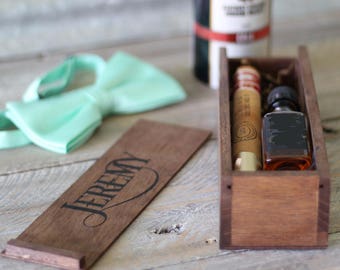 Groomsmen Gift Wood Box, Groomsman Cigar Gift Box, Best Man Whiskey Cigar Box, Will you be My Groomsmen Gift, Laser Engraved