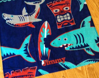 Shark Personalized Beach Towel, Shark Towel, Shark Bathroom, Shark Birthday, Shark Decor, Shark Gift, Shark Decor, Birthday Gift, Pool Party
