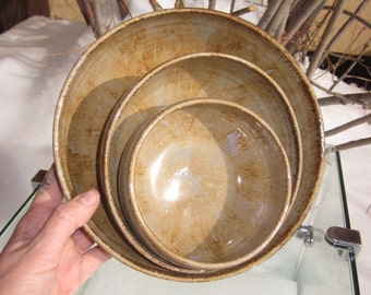 Set of 3 Purple/Ochre Nesting Bowls