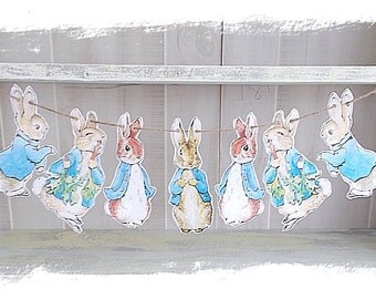Peter Rabbit Banner..Baby Shower..Birthdays..Child's Room Decor