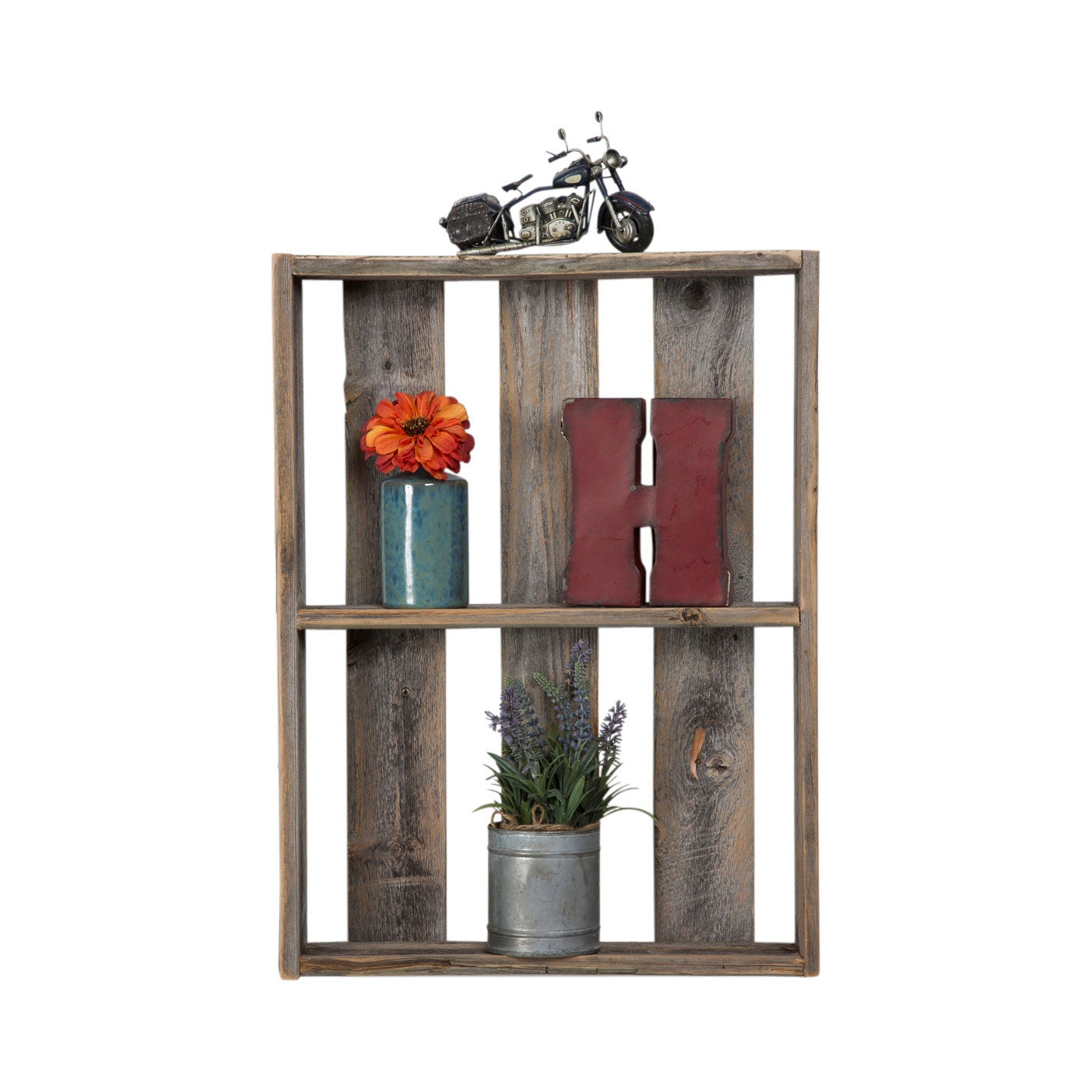Reclaimed wood bathroom shelf