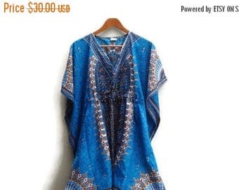 SALE Ble Dashiki Dress Bell Sleeves Made in India Polyester S M L