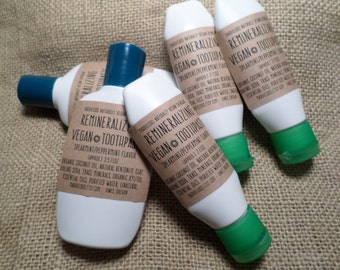 VEGAN REMINERALIZING TOOTHPASTE-spearmint/peppermint flavor-comes in 2 sizes-1.5 floz & 3.5 floz
