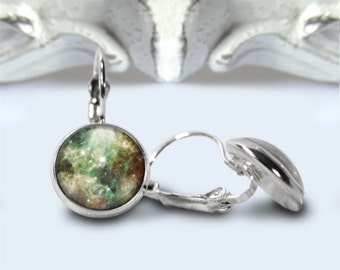 Nebula Earrings, Galaxy Earrings, Leverback Earrings, Gift For Her