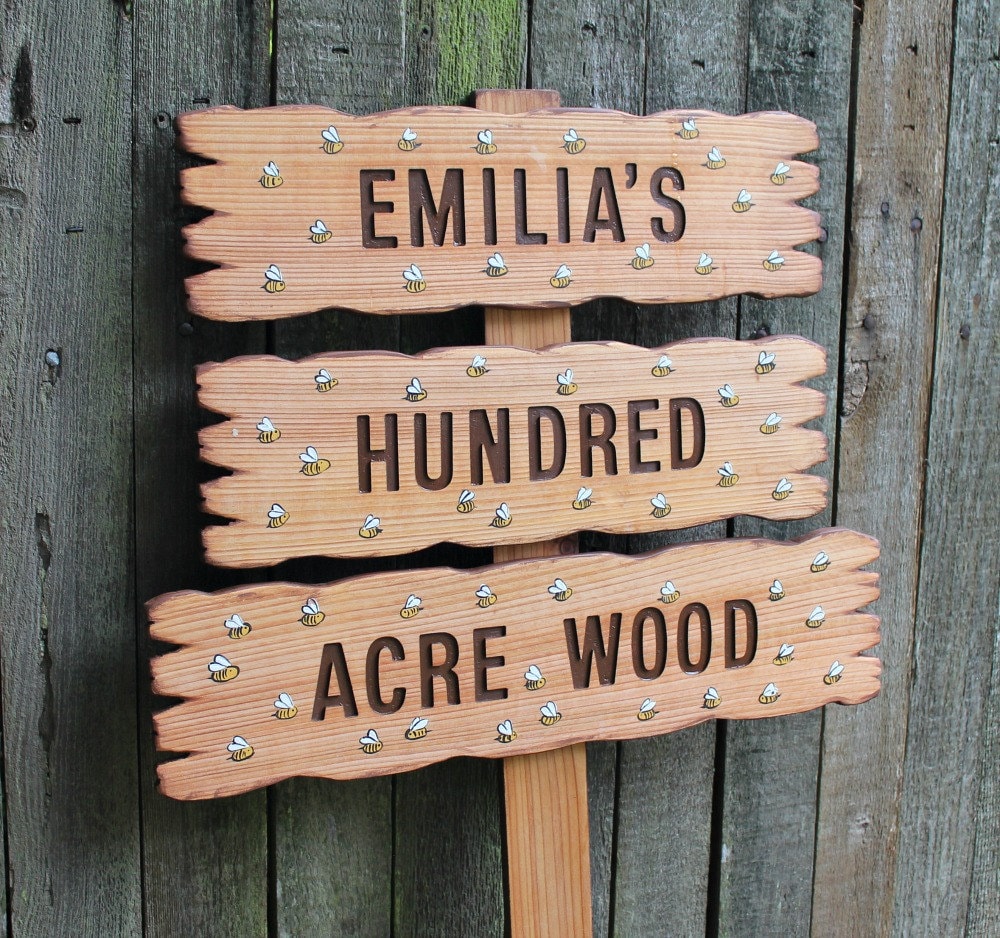 HUNDRED ACRE WOOD Personalized Children's Sign Wooden
