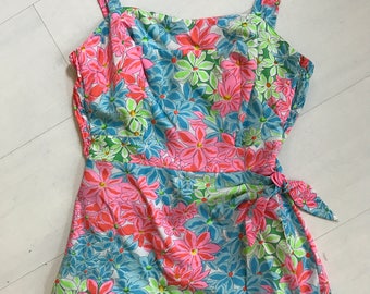 1960s Gabar New York Sunsuit/Playsuit/Swimsuit | Vintage Sarong Romper