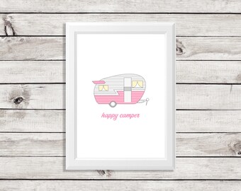 happy camper - vintage camper - shasta camper - airstream camper - happy camper sign - happy camper shirt - airstream trailer - shasta camp