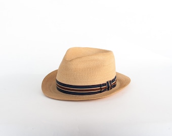 Vintage 60s STRAW Fedora / Men's 1960s Dobbs Woven Panama Straw Summer Hat