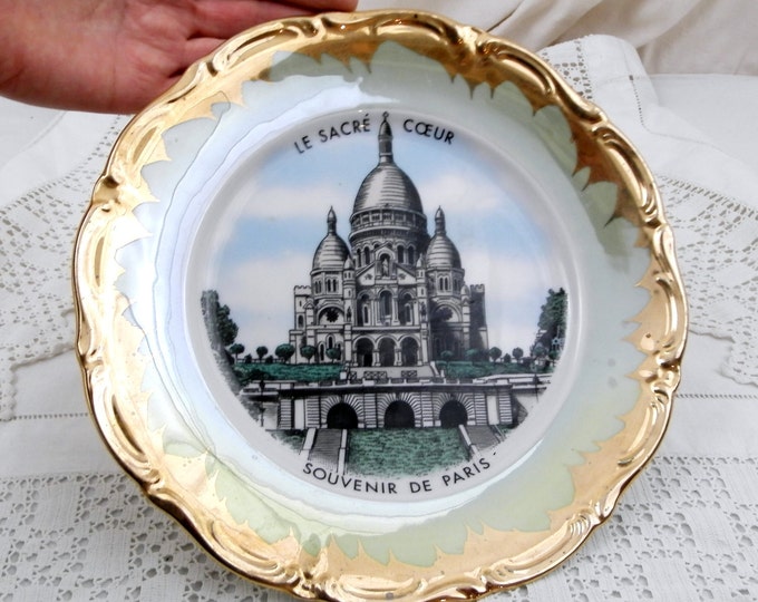 Vintage French Bone China Souvenir Wall Plate from Paris with the Sacré Coeur Montmartre Chateau Chic, French Decor, Vacation, Basilica Vintage French Bone China Souvenir Wall Plate from Paris with the Sacré Coeur Montmartre Chateau Chic, French Decor, Vacation, Basilica