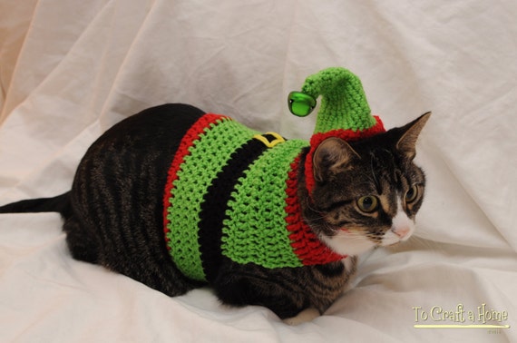 Crochet Elf Cat Sweater