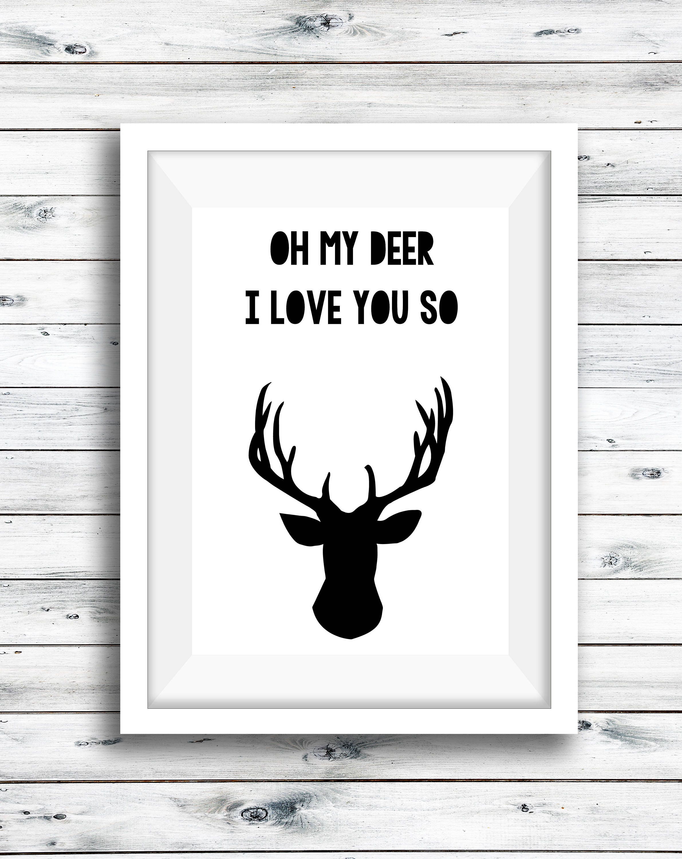 Printable Digital Download Oh My Deer Stag Print Home