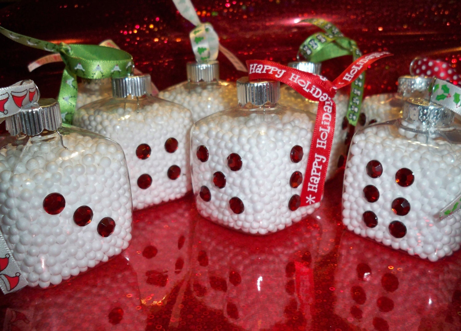 Three Adorable Bunco Dice Ornaments