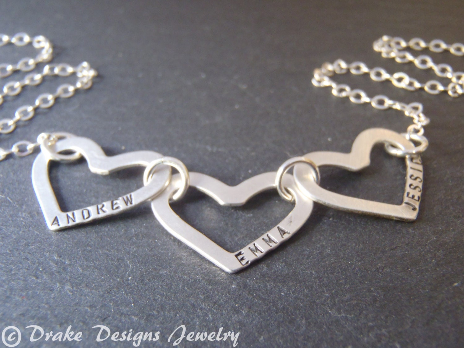 Sterling silver custom name necklace with childrens names