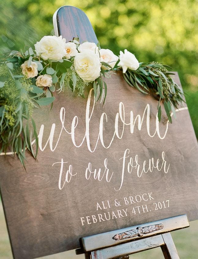 to Our Forever Wedding Sign Large Wooden Wedding