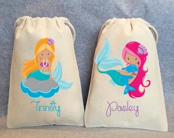 12-Mermaid Party, Mermaid Party Favor, Mermaid Birthday, Mermaid birthday supplies, Mermaid party favor bags- 4"x6"