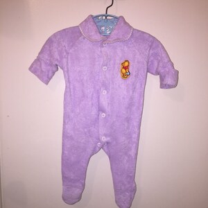 VTG Winnie The Pooh Purple Sleeper Newborn Babygirl