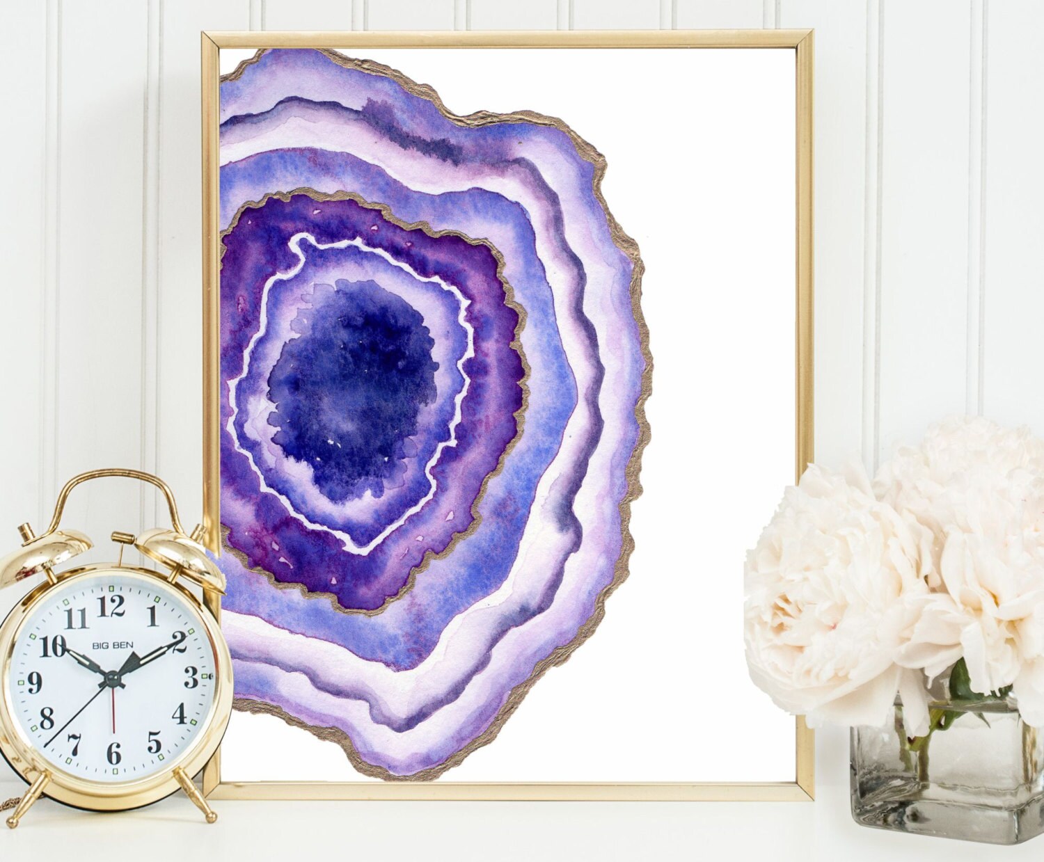 Geode Agate Slice Art Geode Print Gemstone Wall Decor 