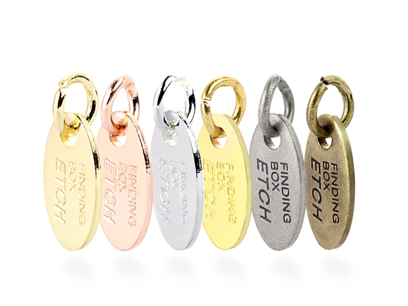 Custom Logo Etched on Oval Jewelry Tag Metal Jewelry Tags