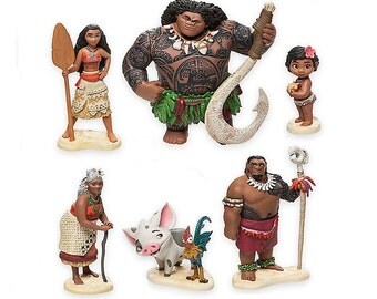 Moana CAKE TOPPER Maui Hei Hei Pua 6 Figure Set Birthday Party Cupcakes Figurines Disney * FAST Shipping *