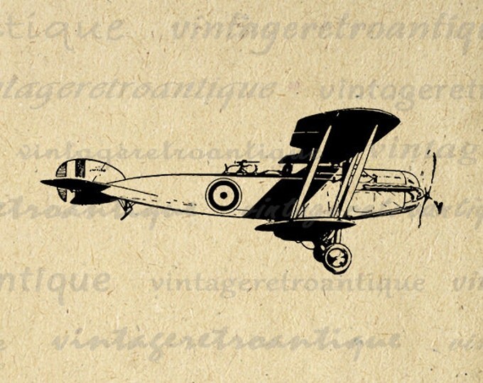 Digital Graphic Antique Airplane Printable Plane Download Image Vintage Clip Art Jpg Png Eps HQ 300dpi No.129