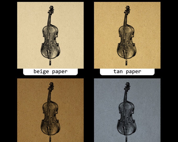 Printable Digital Violin Cello Image Music Download Illustration Graphic Antique Clip Art Jpg Png HQ Jpg Png HQ 300dpi No.1171