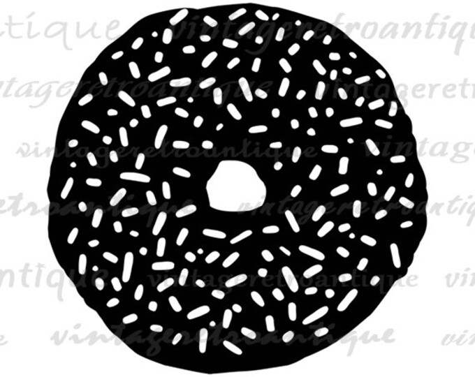 Donut Digital Image Printable Donut with Sprinkles Download Food Dessert Graphic for Transfers Pillows Tea Towels etc HQ 300dpi No.4453