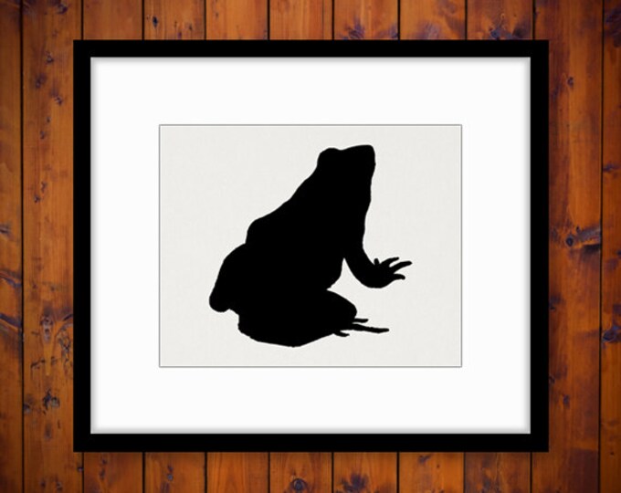 Digital Image Frog Silhouette Graphic Illustration Printable Download Antique Clip Art Jpg Png Eps HQ 300dpi No.3311