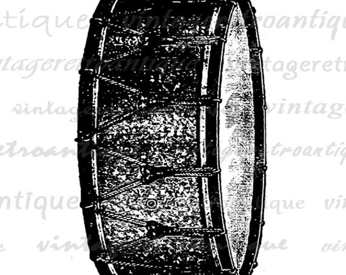 Printable Graphic Antique Drum Image Marching Band Download Illustration Digital Vintage Clip Art Jpg Png Eps HQ 300dpi No.1180