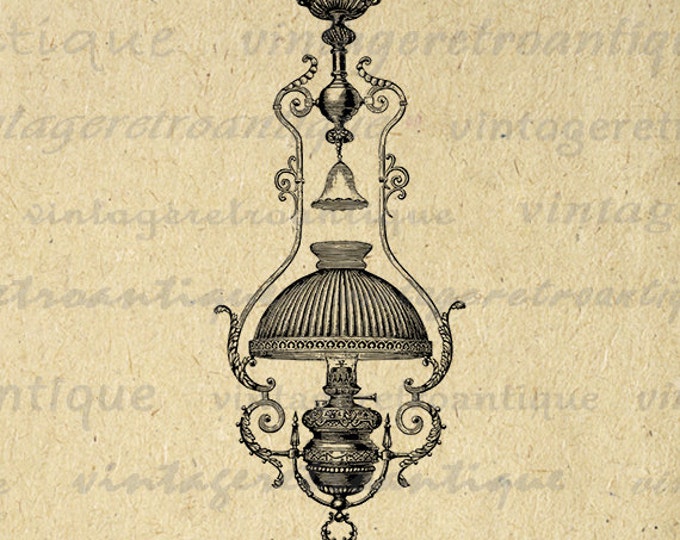 Digital Antique Lamp Graphic Image Printable Illustration Download Vintage Clip Art Jpg Png Eps HQ 300dpi No.1846