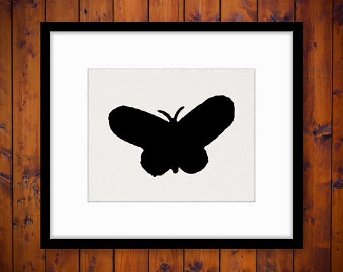 Digital Butterfly Silhouette Graphic Printable Butterfly Shape Download Butterfly Image Vintage Clip Art for Transfers etc HQ 300dpi No.4682