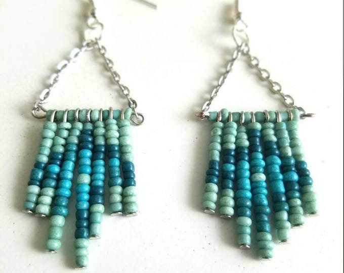 Custom Bead Fringe Chain Earrings