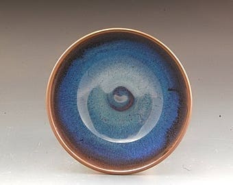 Handmade Pottery Bowl Plum and brown Stoneware by Mark Hudak