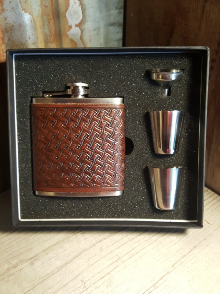 Flask Boot Flask Tooled Leather Flask Handcrafted Leather