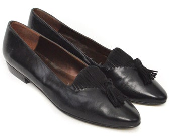 Vintage 90s Proxy Slip On Flats with Tassels Shoes Sz 7.5 M