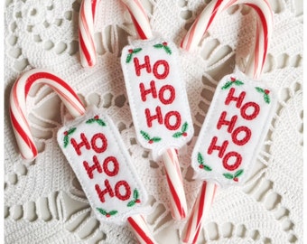 In the hoop Christmas Candy Cane Holder - Candy Cane Slider - Machine Embroidery Instant Download Design