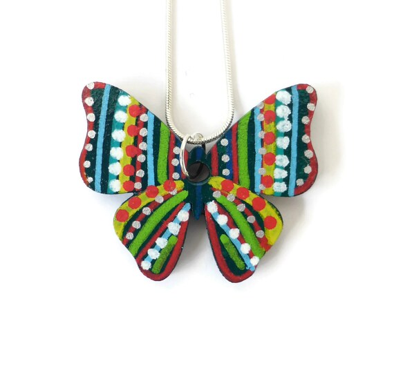butterfly necklace pendant christmas gift hand painted butterfly necklace pendant christmas gift hand painted