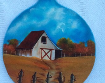 Fall scene on mini bread board