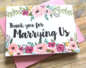 Card for Officiant - Thank You for Marrying Us - Card for Priest - Pastor - Officiant - Rabbi - Thank You for Marrying Us Wedding Card