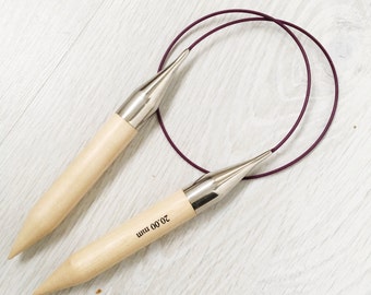 Giant Knitting Needles, 20 mm, Knit Pro Extreme Knitting Needles, Circular Needles, Wooden Needles, Big Circular Needles