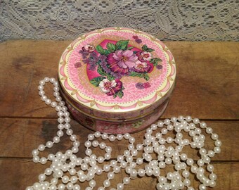 Purple Pansies Round Tin