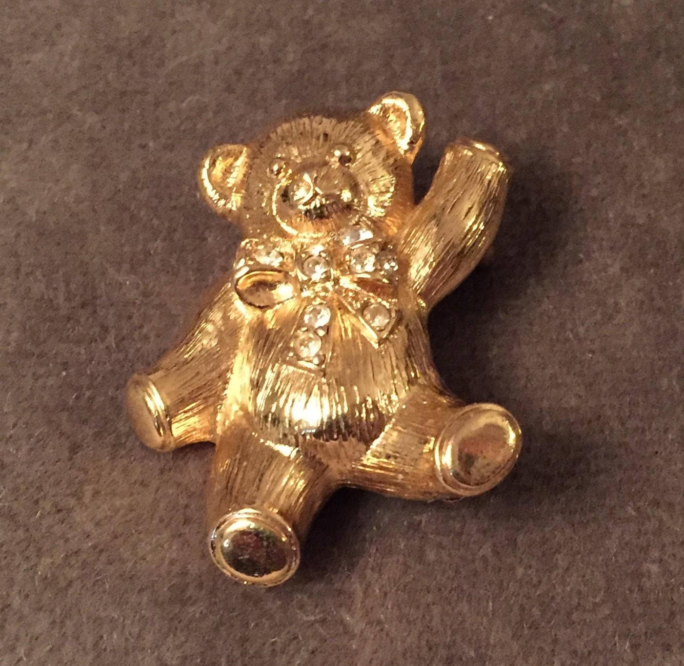 Gold Tone Teddy Bear Pin or Brooch Vintage Jewelry ETSY SALE