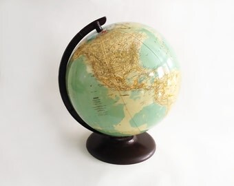 The World is Your Beach Ball Vintage 70s Globe Retro Map of The World Home Décor, Mid Century Modern 13 inch, Vintage Globes, Objects World