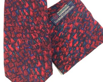 Molecular Expressions Necktie Vintage Champagne Tie & Pocket Square - Cocktail Collection Vintage Silk Necktie By Stonehenge New w Tags