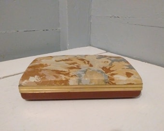 Earring Box, Jewelry Box, Travel Case, Hard Shell, Vintage